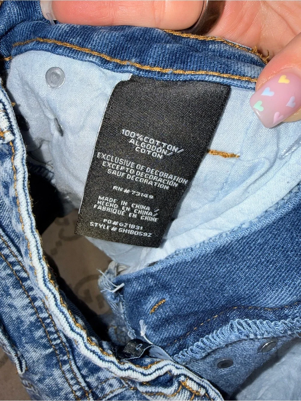 Metal Stud Embellished Distressed Denim Shorts - Picture 4 of 10